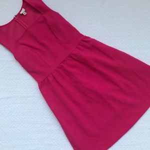 BRIGHT PINK FIT N FLARE DRESS